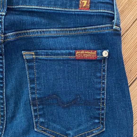 7 FOR ALL MANKIND SLIM ILLUSION BOOTCUT IN OPULENT WITH PINK ACCENT ON CUFFS - Picture 7 of 8